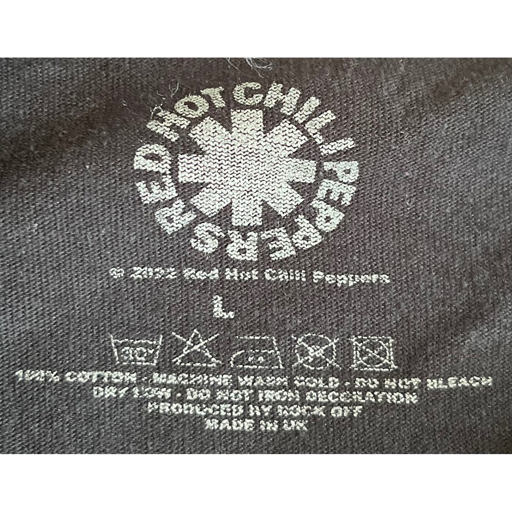 Red Hot Chili Peppers Skull Sun Logo Graphic T-Shirt Black Large Rock Off UK - Picture 4 of 7